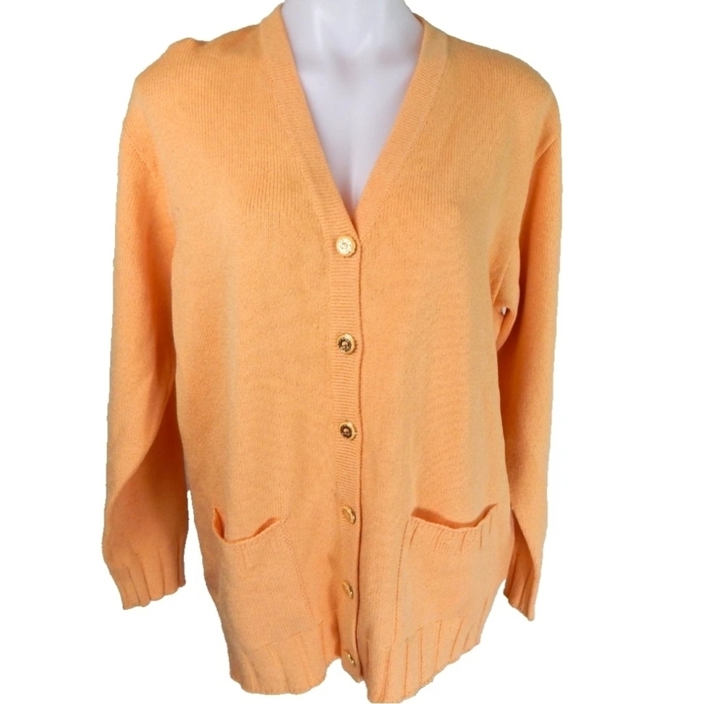 St. John Sport Vintage Peach Button Front Cardigan